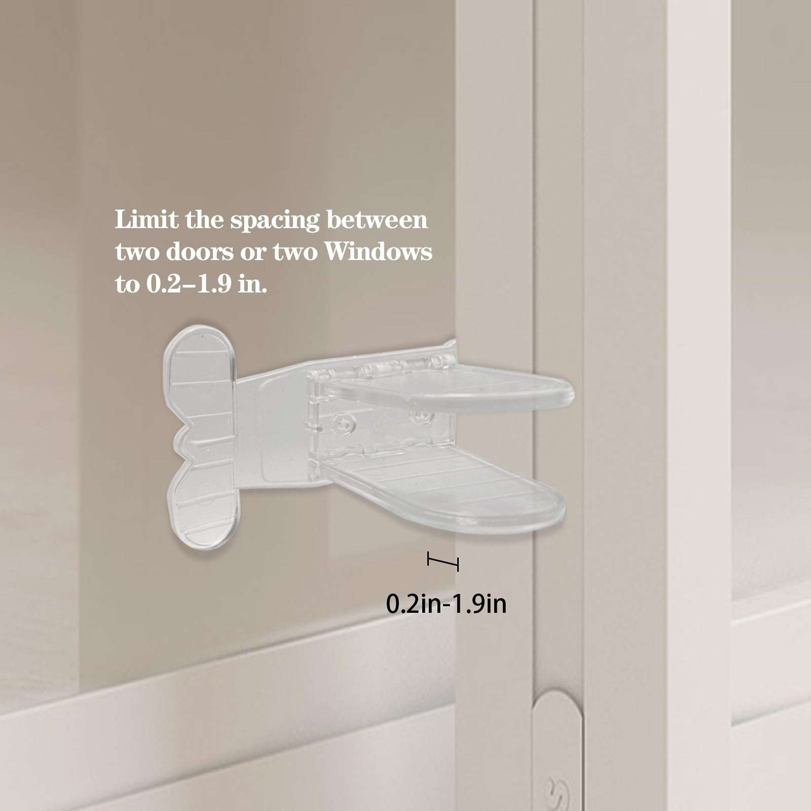 4PCS Sliding Door Lock for Limiting Opening Space, No Drill Sliding Glass Door Stopper, Patio Door Locks for a Sliding Glass Door, Sliding Door Security Lock, Sliding Window Lock for Child Proof 6