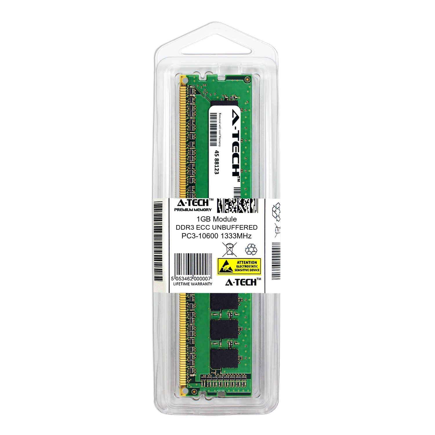 A-Tech 1GB Replacement for HP 501539-001 - DDR3 1333MHz PC3-10600 ECC Unbuffered UDIMM 1rx8 1.5v - Single Server Memory Ram Stick (501539-001-ATC) 2