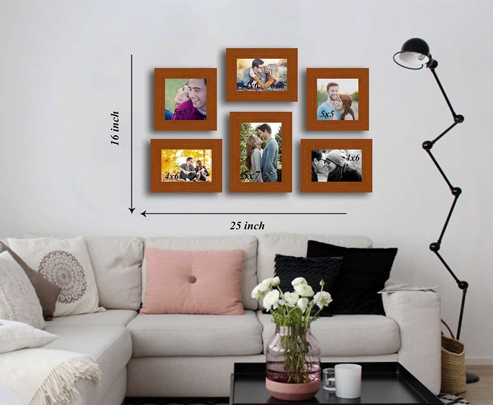 Art Street My Gang Set of 6 Individual MDF Wood Wall Photo Frame - Brown 3