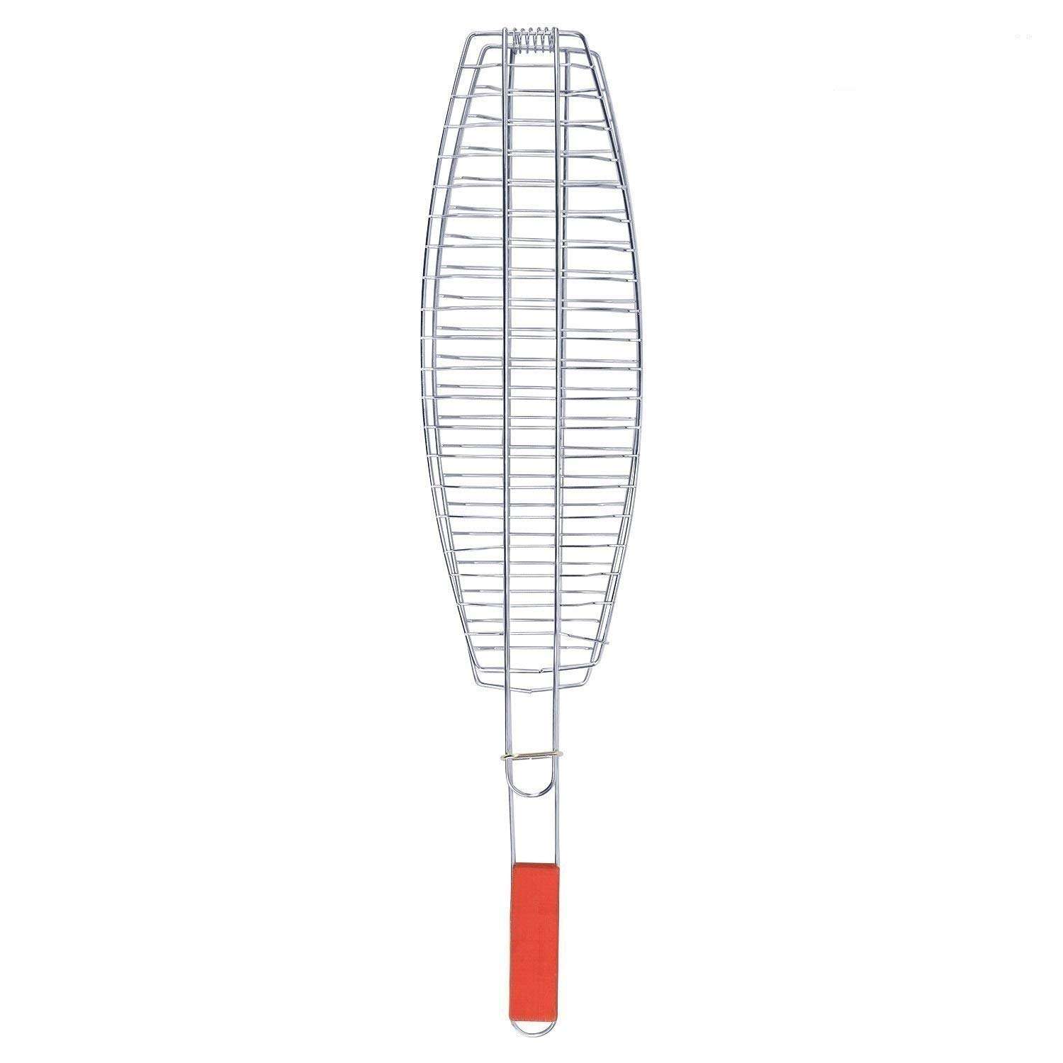 Sukhnidhi Stainless Steel BBQ Fish Grill Barbecue Net Basket.
