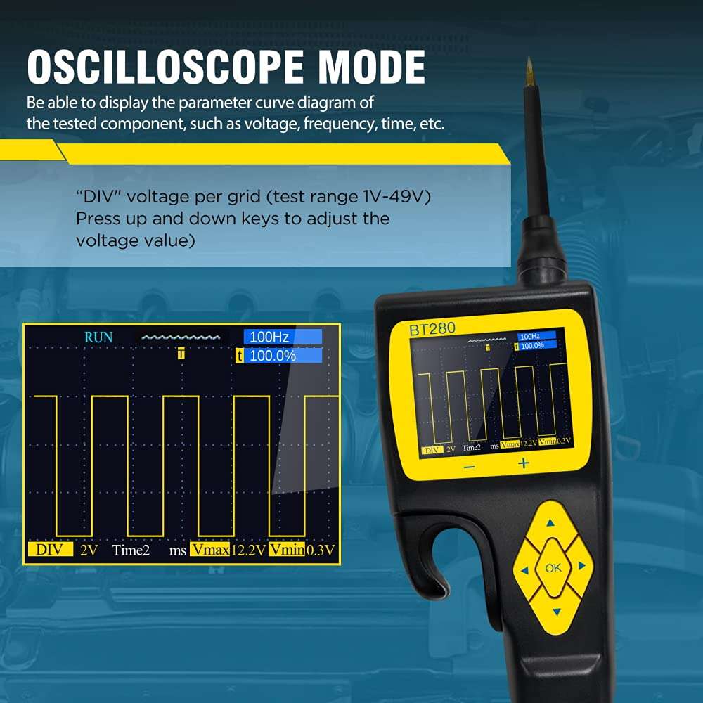 BT280 Car Digital Multimeter Mode Electrical Tester, Automative Circuit Tester Power Probe Kit,The Newest Generation Intelligent with 2.4-inch Large-Size LCD Screen Display (9V-30V) 5