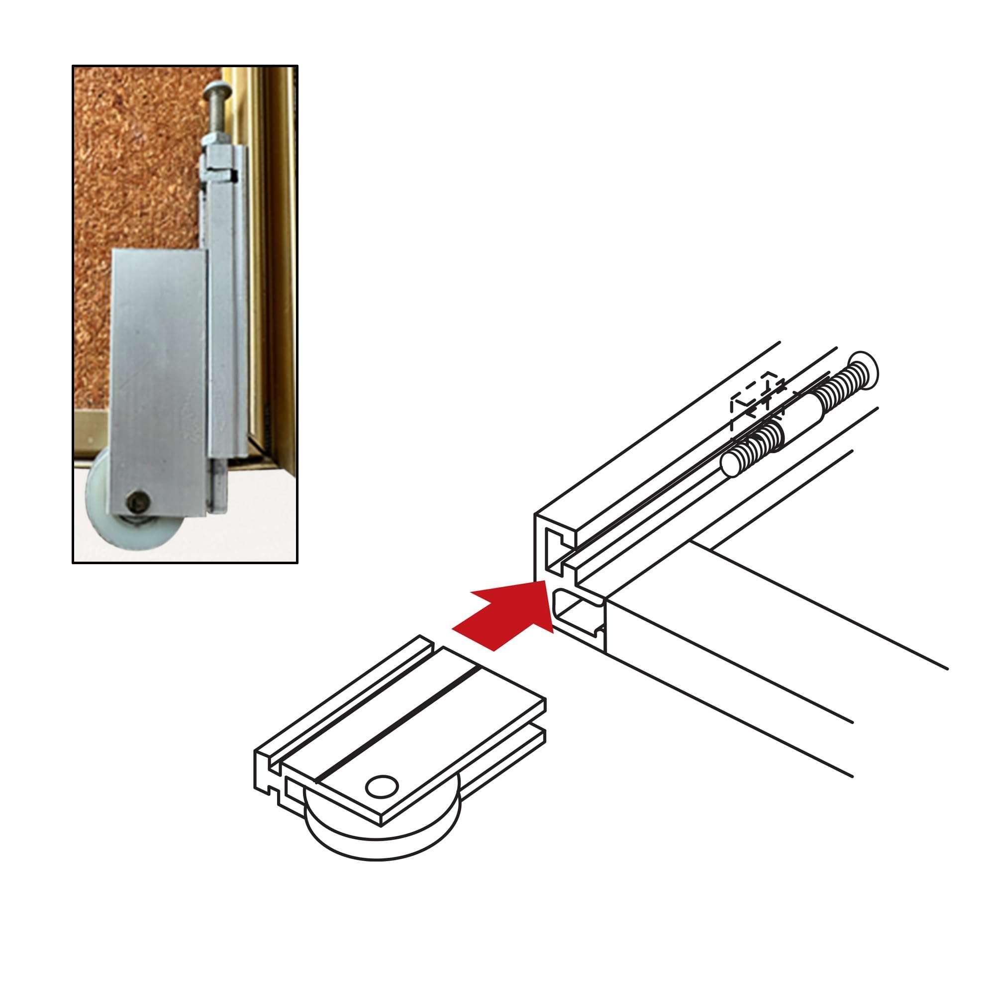Prime-Line N 6598 Bypass Door Roller Assembly, 1-1/2 in. Nylon Ball Bearing (Single Pack) 3