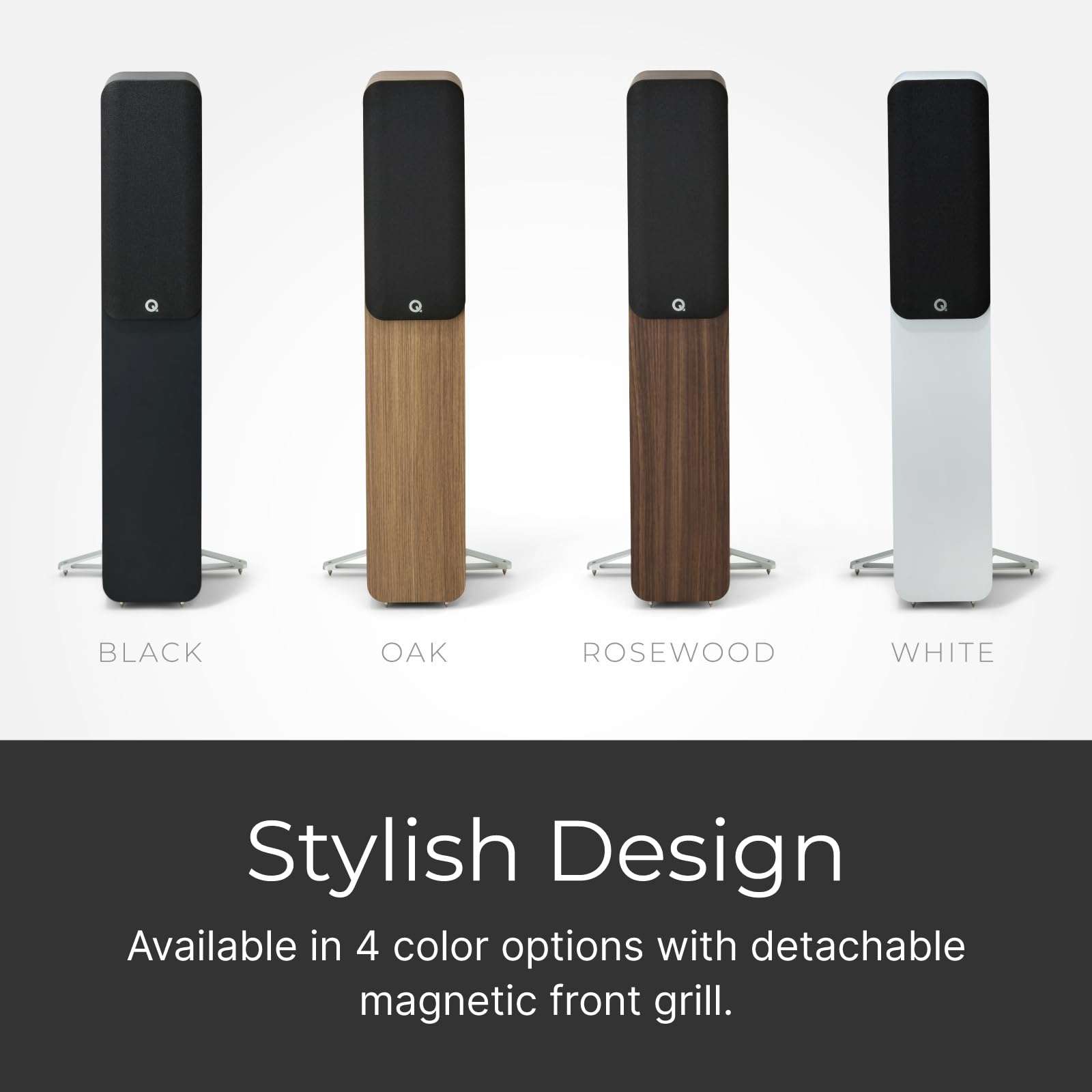 Q Acoustics 5040 Floorstanding Speakers Pair Santos Rosewood with Cable - 2X 5 Mid/Bass Drivers, 1" Tweeter - Stereo System for Home Entertainment Center, Surround Sound TV/Record Player 3