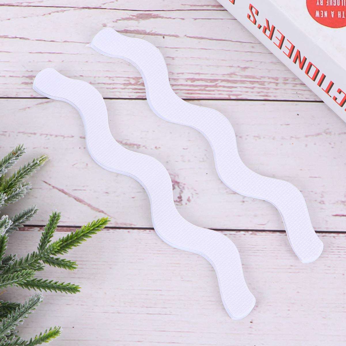 TOPBATHY Bathtub Non Slip Stickers Anti Slip Shower Strips Treads Safety Tubs Mat for Stairs Steps Ladders Kitchen Toilet Adhesive 12pcs Wavy Shape 2