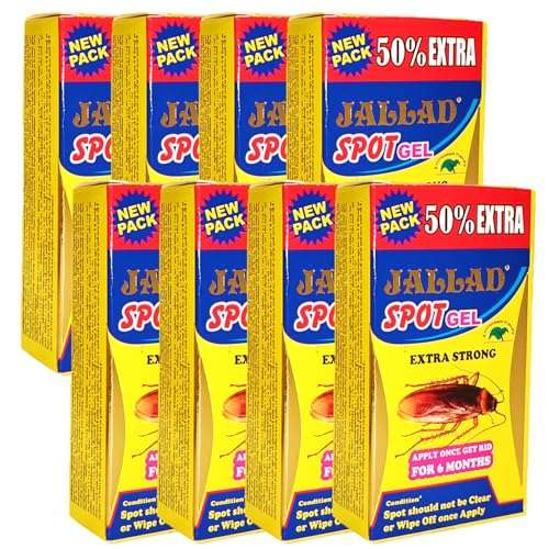 JALLAD SPOT GEL Anti Cockroach Spot Gel repellent Pest Control Gel Power Formulation (Multicolour, 10 Grams extra 5 grams 15g), Pack of 8