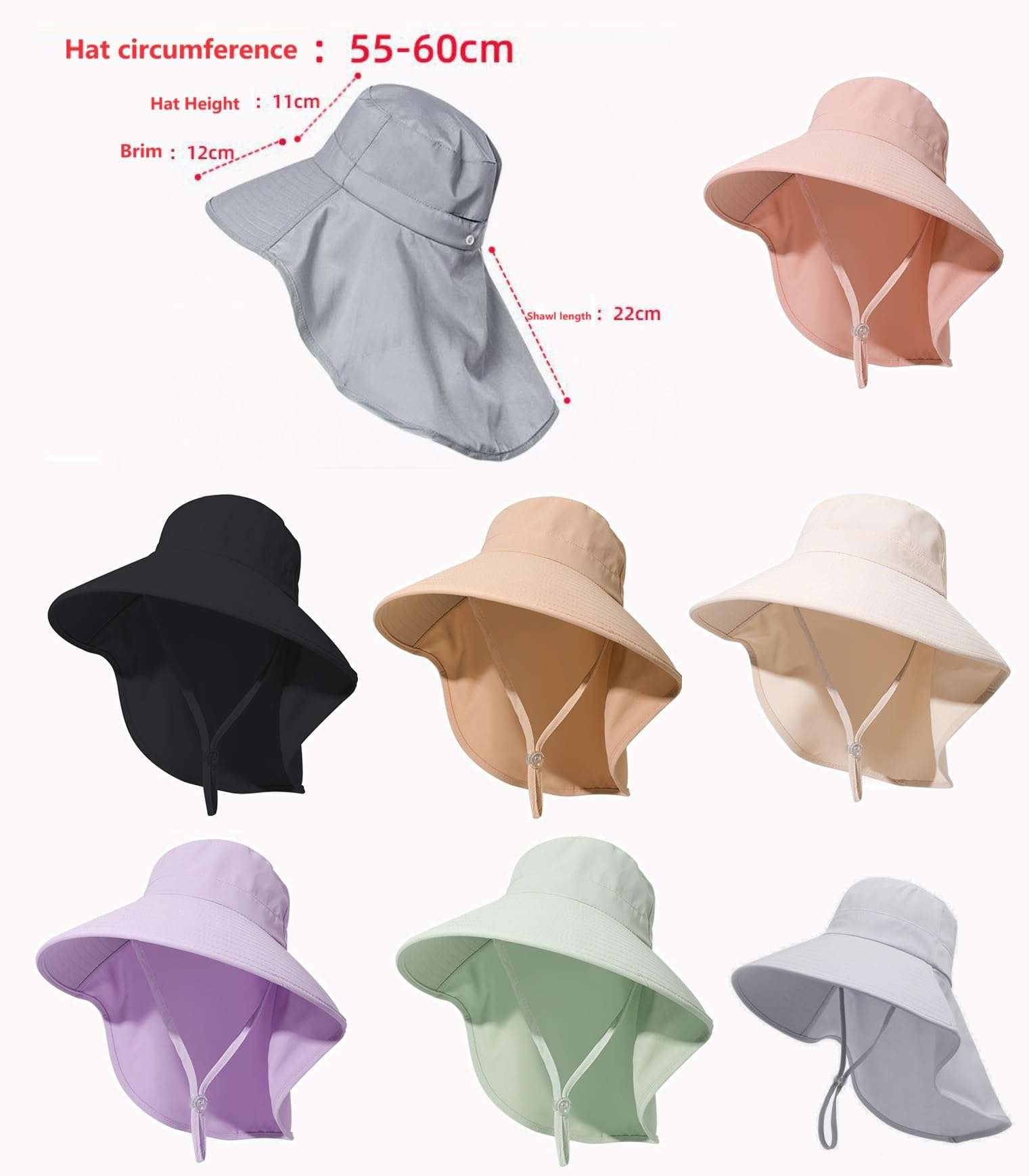 Haimeirui Wide Brim Sun Hat for Women UPF 50+ Bucket Beach Essential Visor Beach Outings Hiking Gardening Camping Travel Hats (US, Alpha, Large, Beige) 5
