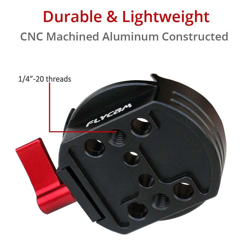 FLYCAM Camera/Gimbal Quick Release Plate for M/MX Camera Gimbal. Mounts to Tripod Heads, Jibs & Car Mounts. 1/4"-20 Bottom Threads 3