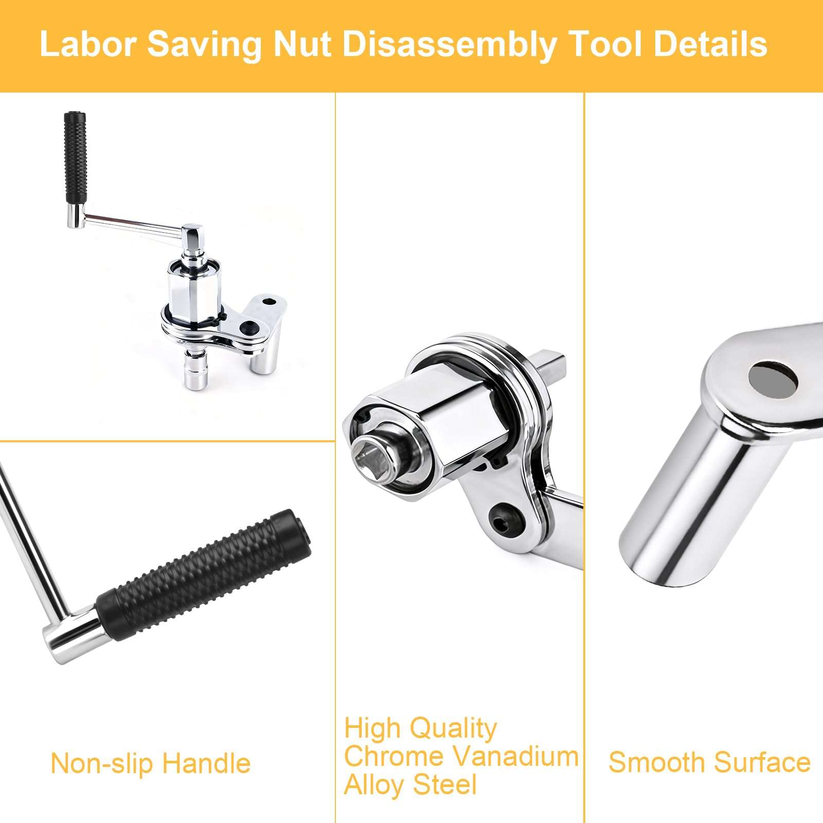 Loksun Torque Multiplier Wrench Set, Heavy Duty Labor Saving Lug Nut Remover, 1/2" Drive Square, 1:16 Gear Ratio Hand Lug Nut Wrench Kit for Automotive Tire Nuts Removal (Max 680NM) 4