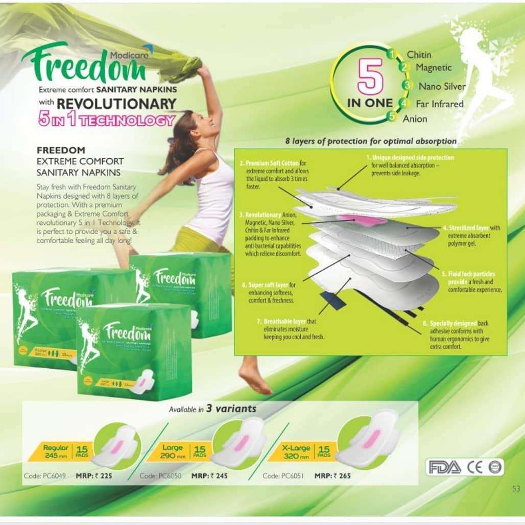 Modicare Freedom Extreme Comfort Sanitary Napkins Anion,Magnetic, Nano Silver, Chitin and Far Infrared-XL 320mm-Pack of 15 Pads 4