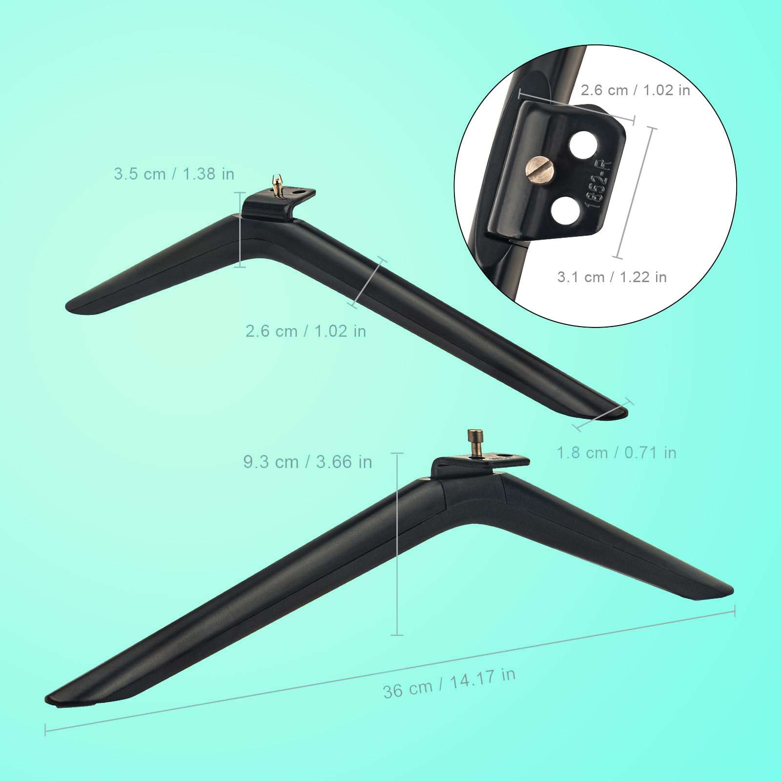 Replacement TV Base Stand 1852-L 1852-R, Fit for Hisense 4K UHD Hisense R0KU TV (2020) HU75A6170FUWR 75R6E3 75A53FUA 5