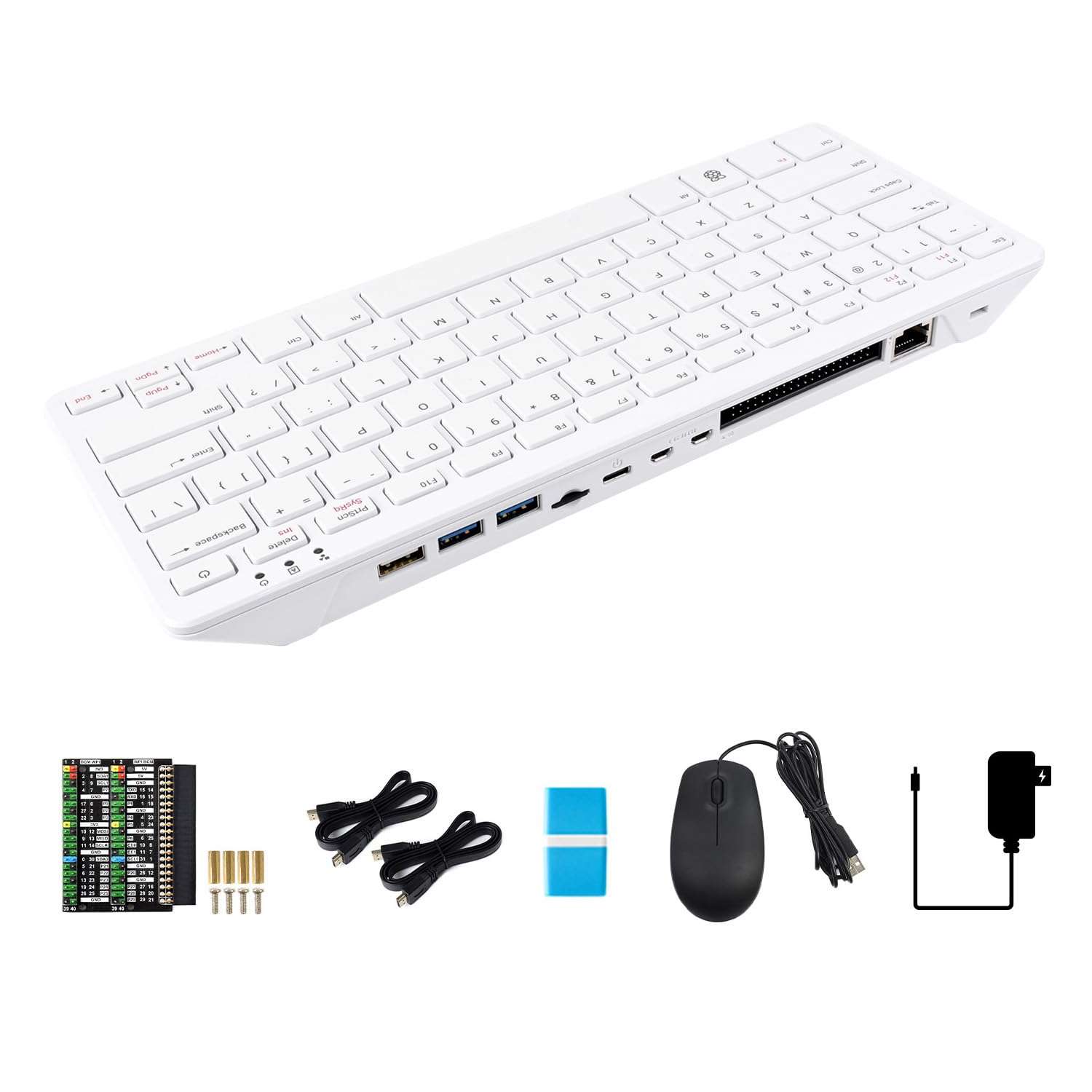 KLAYERS Pi 500 Keyboard Host - American Layout, Compact Design with Integrated RPi 5, Quad-Core 64-bit ARM Processor, RP1 I/O Controller, Dual 4K Output, Built-in Aluminum Heat Sink