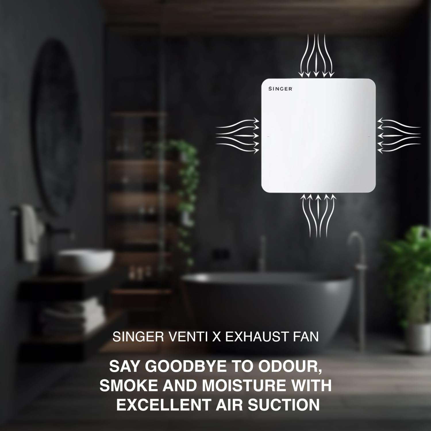 SINGER Venti X 150mm Energy Efficient Exhaust fan for Kitchen, Bathroom | Noiseless ventilation, Sleek Design Easy to Clean | High Speed, Powerful Motor, 100% Copper, 3 Yrs Warranty【White】 5