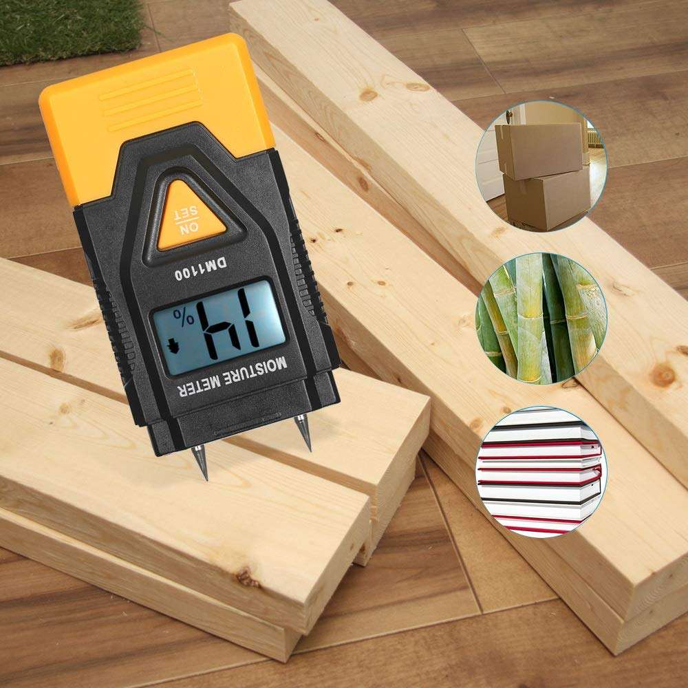 Z.L.FFLZ Moisture Detector 3 in 1 Digital Wood Moisture Meter Thermometer Hygrometer Wood Materials Humidity Tester Temperature Measurement Mini Tool 2