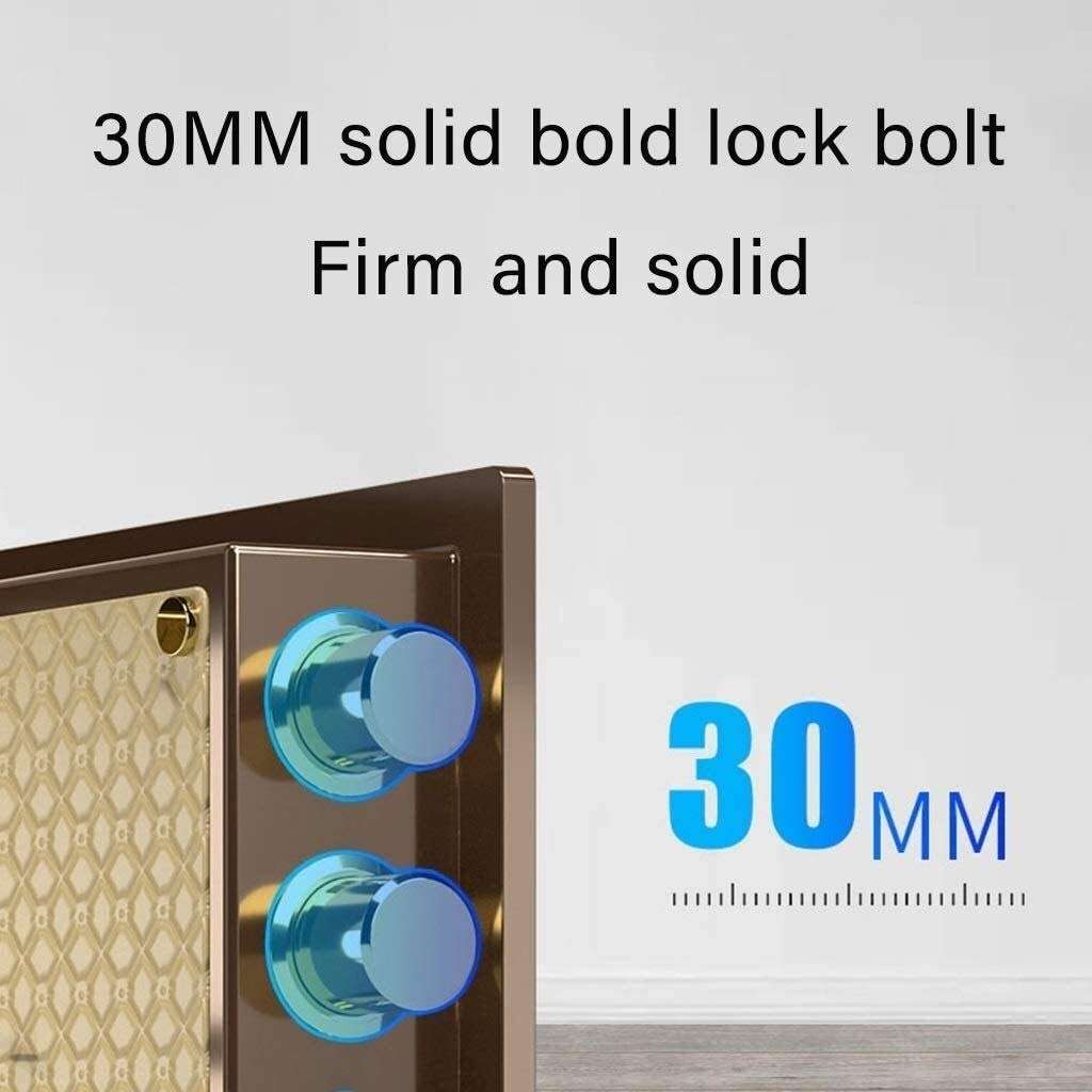 WANGJUNXIU Safe Small Electronic Password Anti-Theft Home Safe, Used for All Steel Lock Boxes from Office to Office, Used to Store Cash, Document Safe Safe Box (Color : Brown) 5
