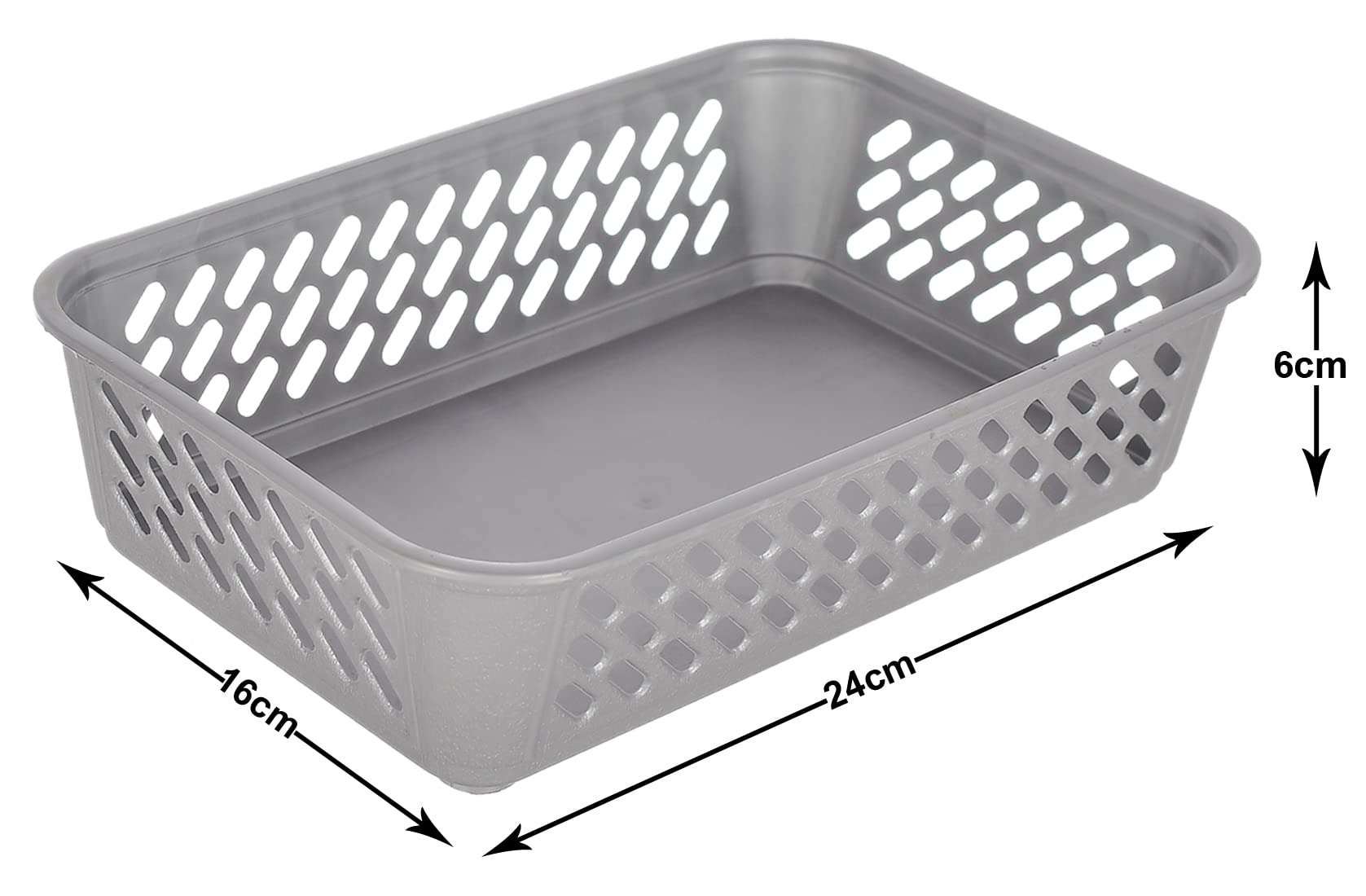 Kuber Industries Multipurposes Super Tidy Plastic Basket, Organizer For Kitchen, Countertops, Cabinets, Bathrooms- Pack of 2 (Grey) -46KM0574 6