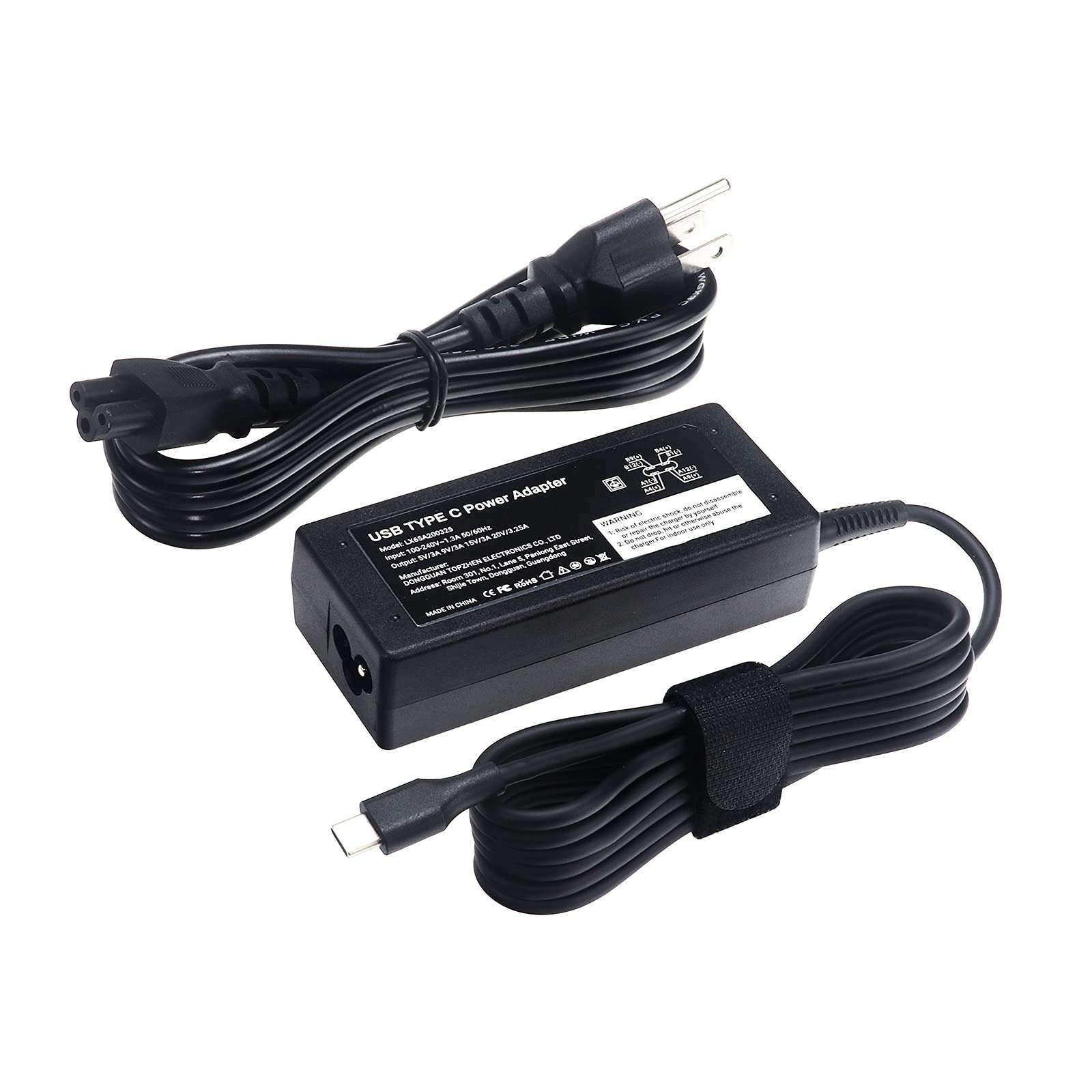 65W USB C Cable Super Fast Charger Type C for HP Spectre x360 13 :13-w063nr 13-ac076nr 13-ac075nr 13-w021tu 13-ac023dx Convertible Laptop 13-ac033dx Ac Adapter Power Cord 1