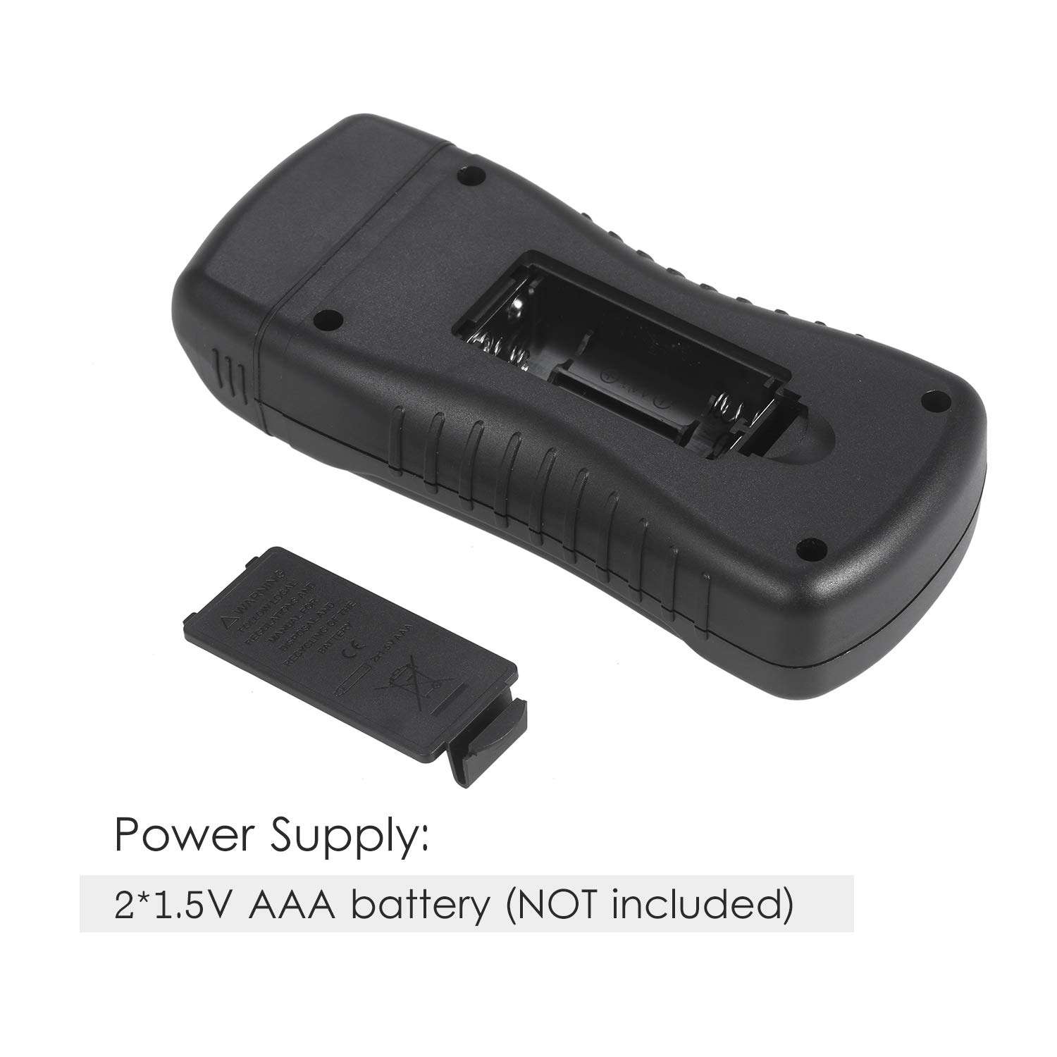 Moniel Wood Moisture Meter LCD Digital Damp Moisture Tester with Green Backlight Pin Type Water Leak & Moisture Detector with Wood & Paper & Wall 3 Modes Data Hold ℃/℉ Temperature Meter for Wood Wall 4