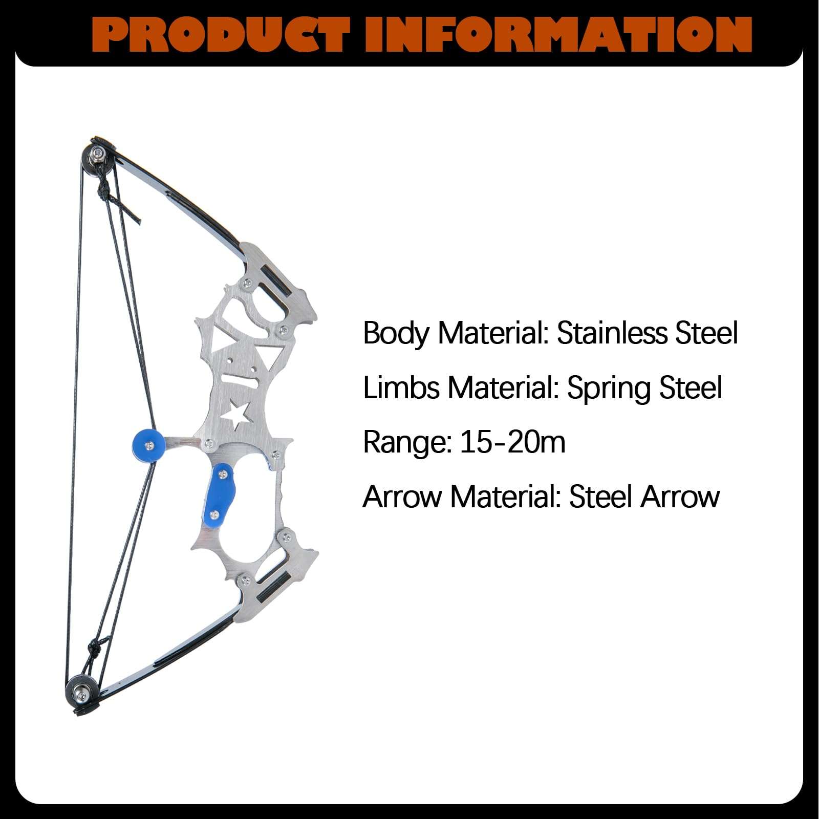 Uxezzt Mini Compound Bow and Arrow Set for Youth, Adult, Teenagers, Pocket Archery Bow for Target Shooting Games Gift with 2 Bowstring, 4 Target Paper and Bow Case (5.5" Bow) 4