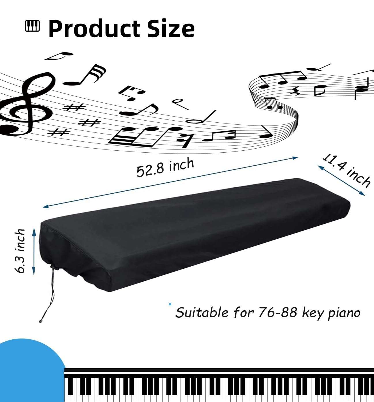 88 Keys Piano Keyboard Dust Cover, Water Proof, Digital Electronic Piano Keyboard Covers, Premium Surface Protect Your Music Piano Essential Accessories 3