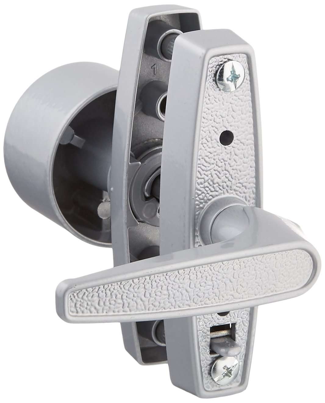 Stanley Hardware S748-258 CD1703 Screen or Storm Door Knob Latch in Clear Coated Aluminum 2