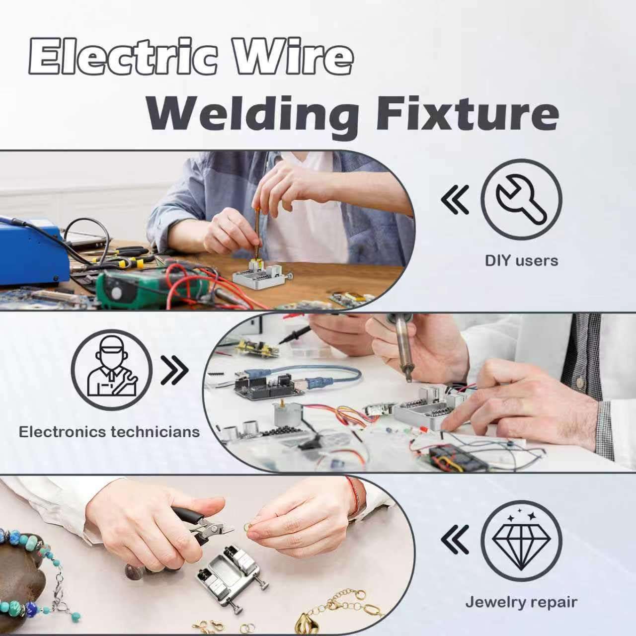 Shgxjjnb Wire Soldering Clamp, Aluminum Soldering Clamp, Welding Soldering Station Wire Clamp Fixture Bracket Table, Adjustable Fixture Bracket, DIY Soldering Aid Tool 5