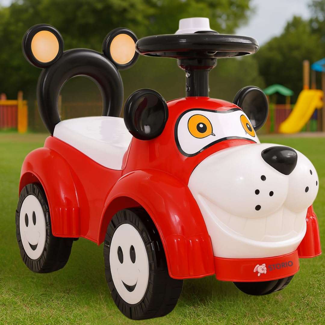Storio Kuku Kids Ride-On Car – Push Toy for Boys & Girls, Comfortable & Durable, Red Color 3