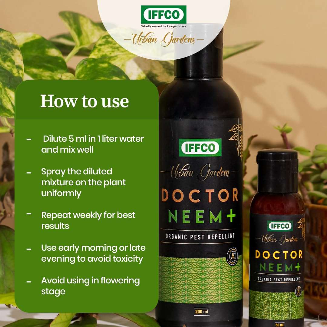 IFFCO Urban Gardens - Doctor Series + Growth Promoter Combo - 600 ML - Neem Oil, Fungi, Sea Secret - Organic Solution to Prevent All Soil & Plant Borne Problems and Improve Abiotic Stress Tolerance 3