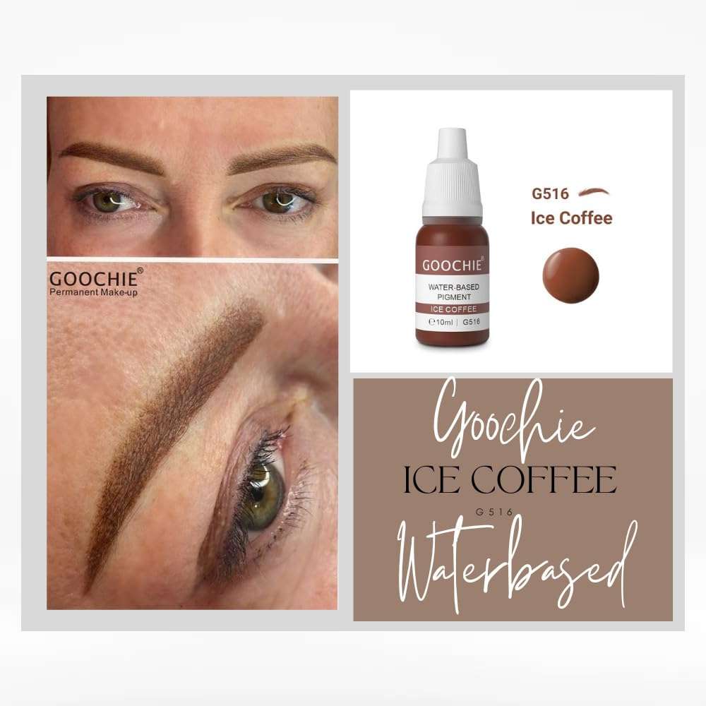 Goohcie Superior semi organic liquid water based micro pigment EU standard machine permanent makeup pigment 10ml Eyebrow Pigment Ice coffee - G516 4