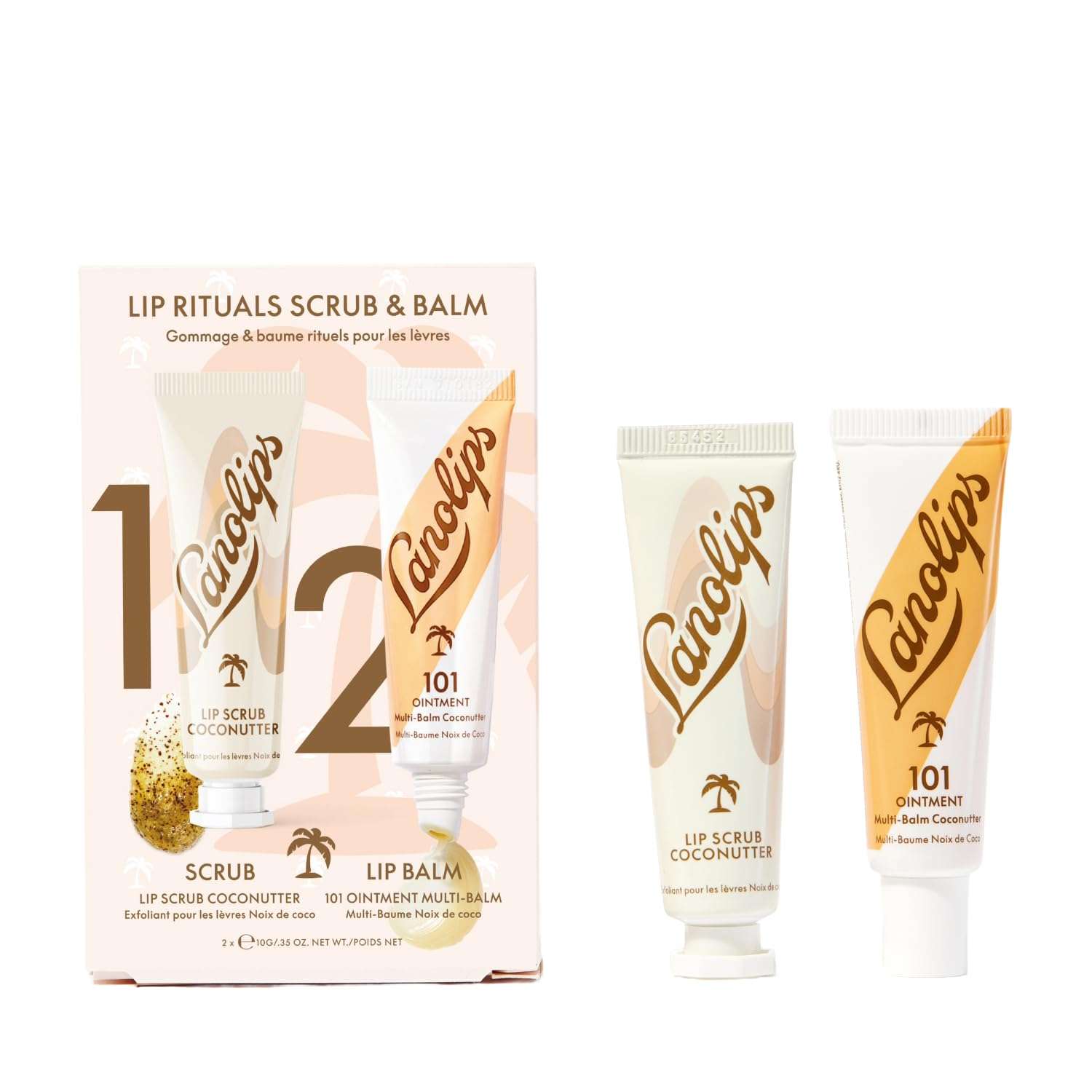 Lanolips Coconutter Lip Scrub & Lip Balm - Lip Rituals Lip Care Kit Infused with Pure Lanolin & Coconut Oil - Gently Smoothes and Hydrates Dead Skin (2 Count) 2