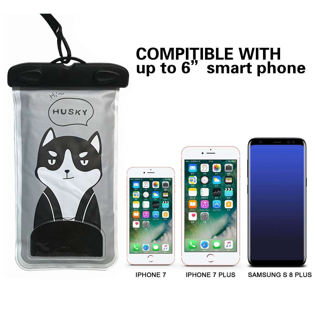 Green Cactus Waterproof Phone Case Pouch Case Universal Durable Underwater Case Dry Bags for 6 Inches Smartphone 2