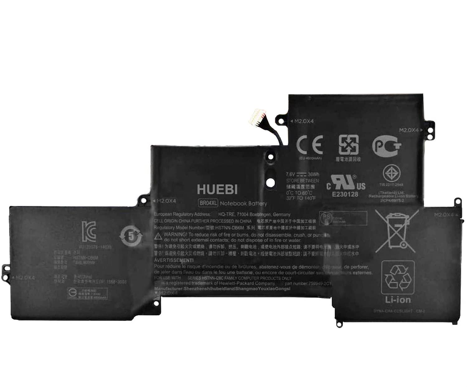 BO04XL Laptop Battery for HP EliteBook 1020 BR04XL M5U02PA M0D62PA Series(7.4V 36Wh) 1