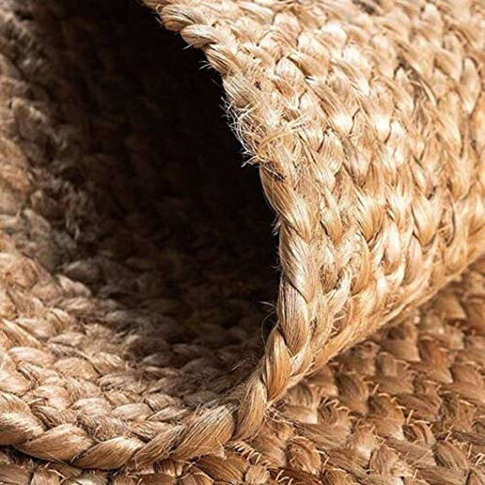 THE HOME TALK Natural Handcrafted Braided Round Jute Rug- 120CM|Traditional Carpet for Living Room,Kitchen,Entryway,Bedroom,Dining Room|Rustic Bohemian Decor| Anti-Skid Carpets for Centre Table 5
