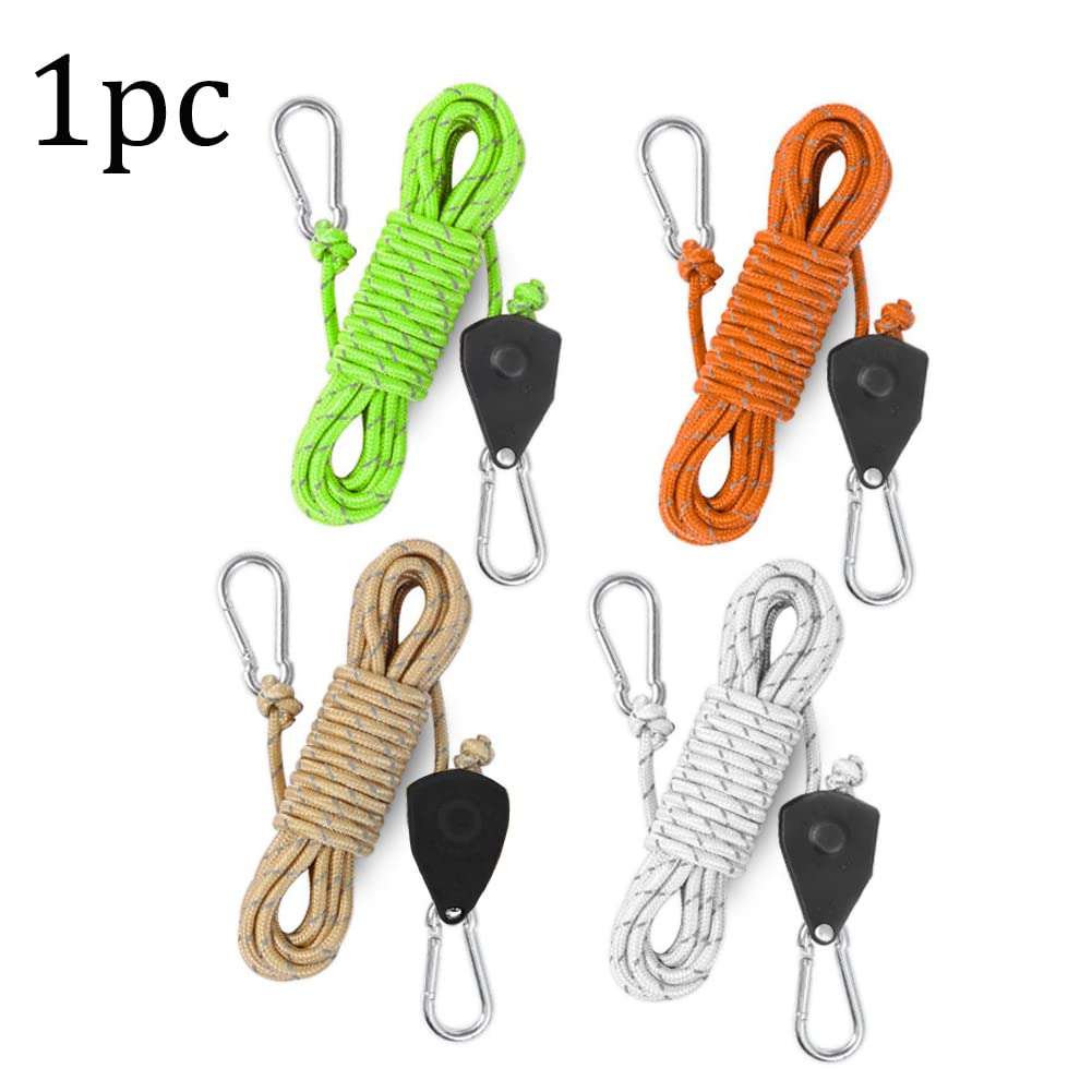Tookie Windproof Tent Rope, Hiking Reflective Aluminum Camping Wind Rope, Outdoor Camping Tent Rope, Reflective Windproof Tent Rope with Pulley Clip, for Tent Tarp, Canopy Shelter, Climbing(Orange) 6