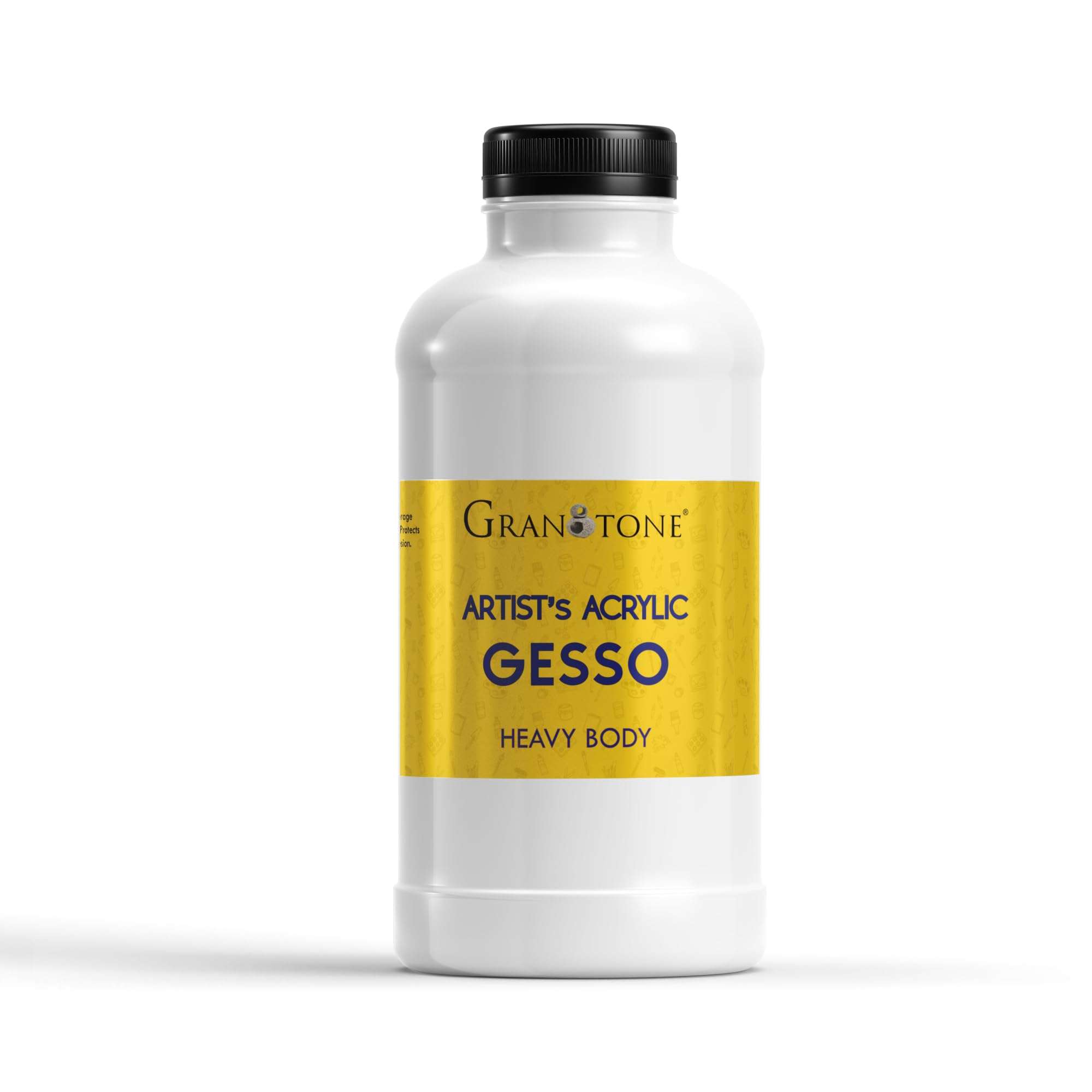 GRANOTONE Acrylic Gesso Water Base Non-Toxic Universal Gesso Primer to Apply as an Undercoat Before Painting for Extra Coverage Ideal for Pro Artist Hobby Painters & Kid (500 milliliters, White) 1