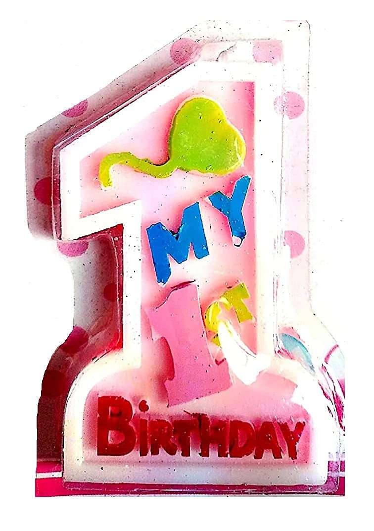 Jindal Party Products My 1st Birthday Wax Candles for Girls | Birthday Party Decoration Items (1 Candle) 1