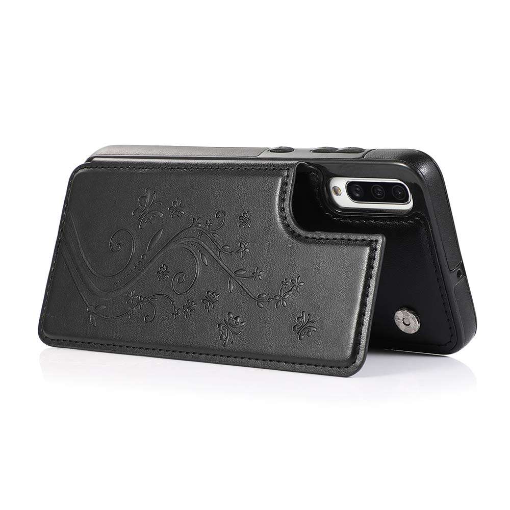 Phone Case for Samsung Galaxy A70 A70S with Tempered Glass Screen Protector and Card Holder Wallet Cover Stand Flip Leather Cell Accessories Glaxay A 70 70s Gaxaly 70A 2019 Cases Women Girls Purple 6