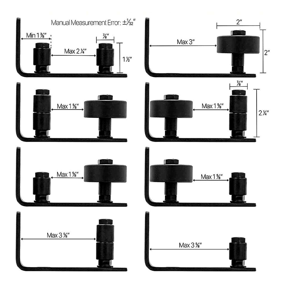 Barn Door Hardware, Multi-Function Sliding Barn Door, Adjustable Floor Guide Roller, Floor and Door Panel Non-Damage, Fits Barn Doors Up to 8.4 cm 5