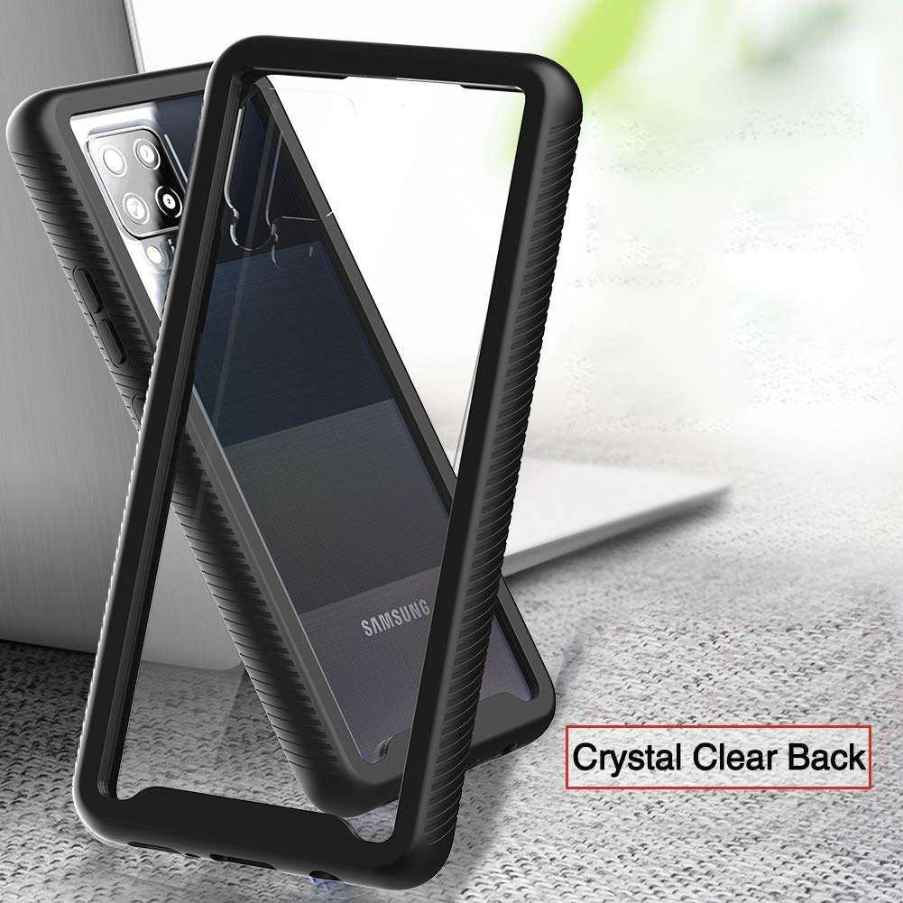 Hoyyi for Samsung Galaxy A42 5G Case with Built-in Screen Protector, Dual Layer Hybrid Protection, Crystal Clear Back, Full-Body Rugged Shockproof Protective Cover for Samsung Galaxy A42 5G (Black) 3