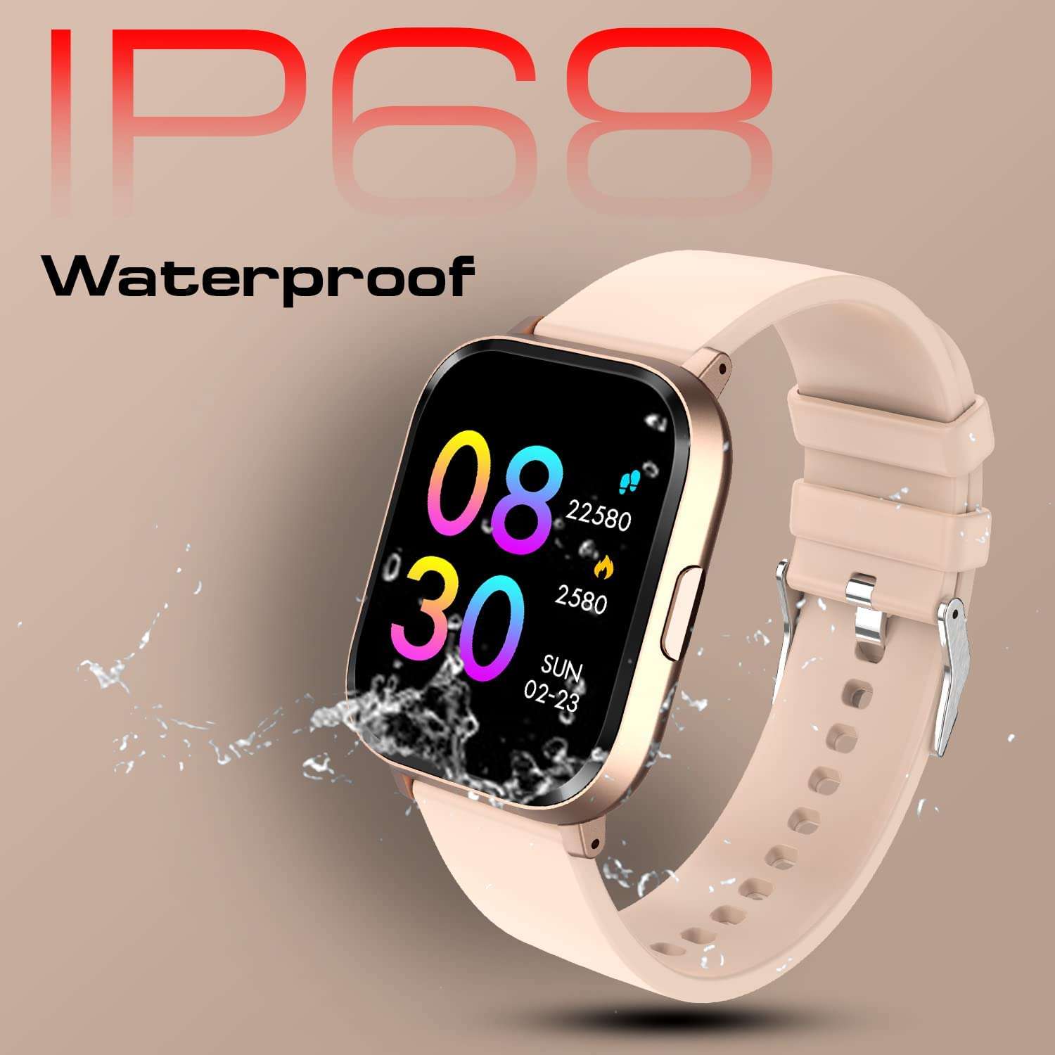 Fire-Boltt Ninja 2 Max 1.5 inches(3.9cm) Full Touch Display Smartwatch with SpO2, Heart Rate Tracking 20 Sports Mode Sleep Monitor, Camera Music Control, IP68 Dust Sweat Resistance (Rose Gold, L) 6