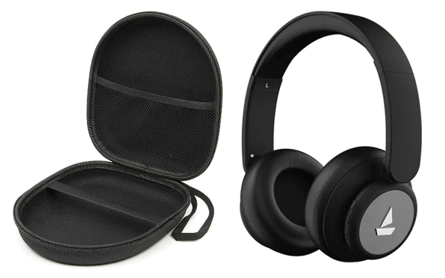 M.G.R.J® Portable Carrying Case Cover for boAt Rockerz 450 Bluetooth On Ear Headphones (Hard|EVA|Black)