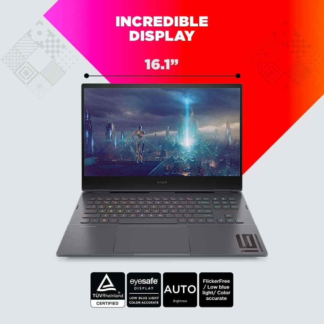 HP OMEN Gaming Laptop, 13th Gen Intel® Core™ i5-13420H 40.9 cm (16.1inch) FHD,Micro-Edge, Anti-glare(16GB, 512 GB SSD)/NVIDIA® GeForce RTX™ 4050/MSO/B&O,Win 11, 16-wd0770TX 3