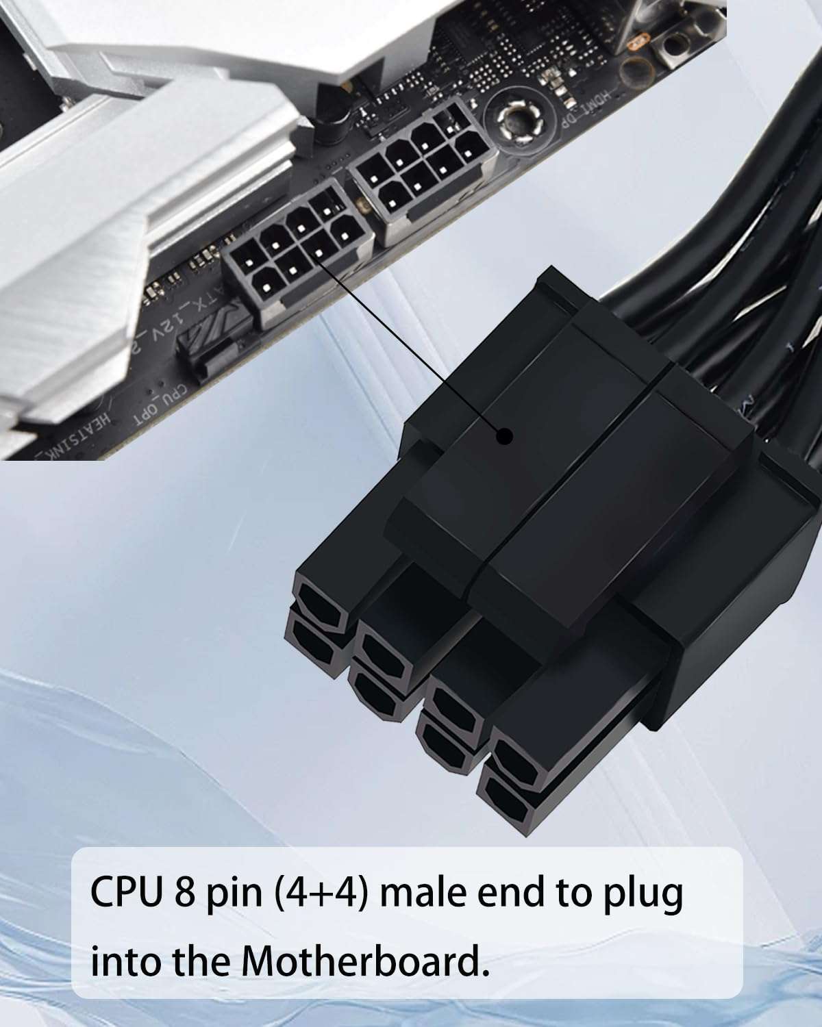 COMeap CPU Cable for Corsair PSUs, CPU 8 Pin Male to CPU 8 Pin (4+4 Detachable) Male EPS-12V Motherboard Power Adapter for Thermaltake ARESGAME Power Supply 25-inch(63cm) 6