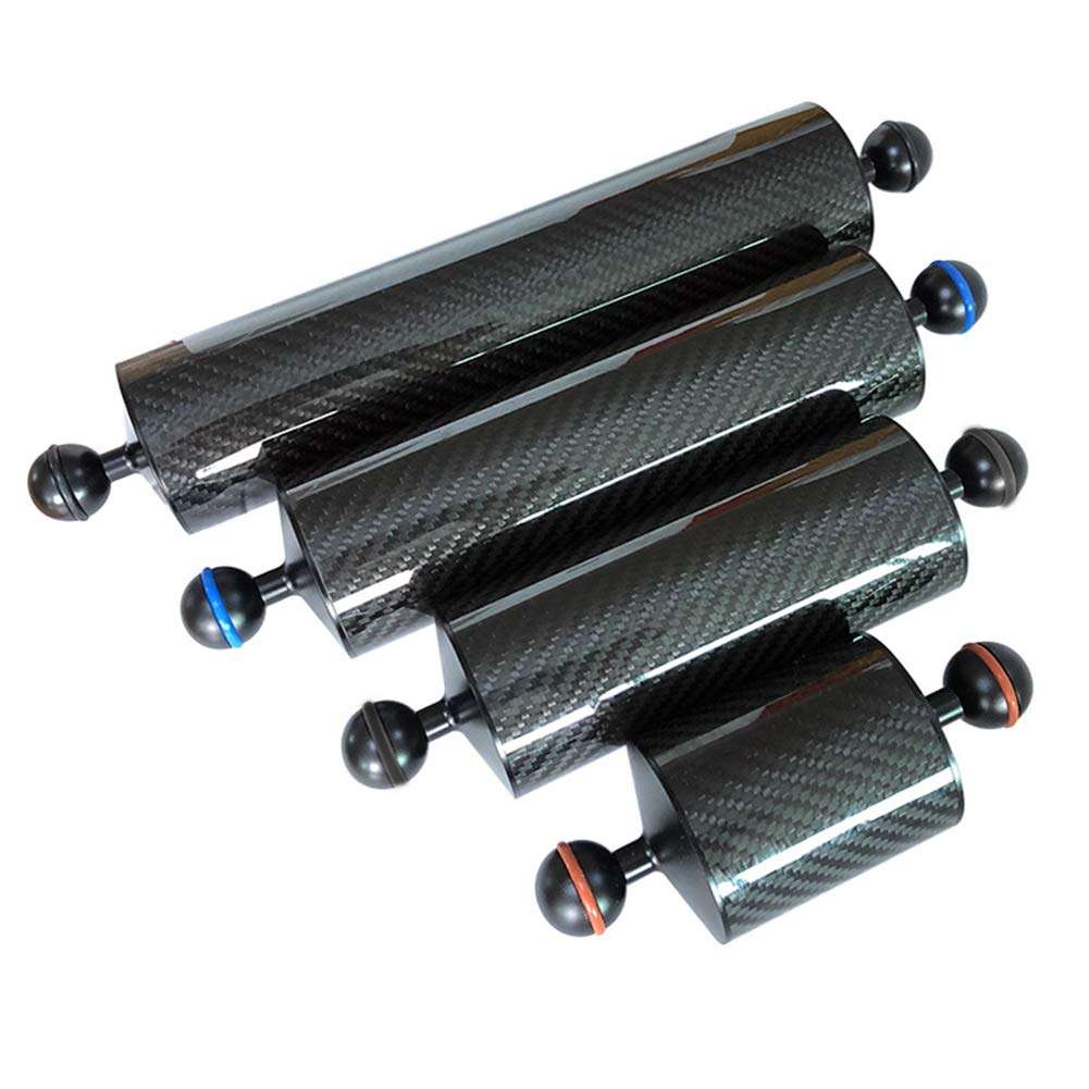 Underwater Photography Float Arm, Carbon Fiber Dual Balls Float Arm, Underwater Float Buoyancy Arm for Diving Camera Video Photography Light/Strobe Mounting 6