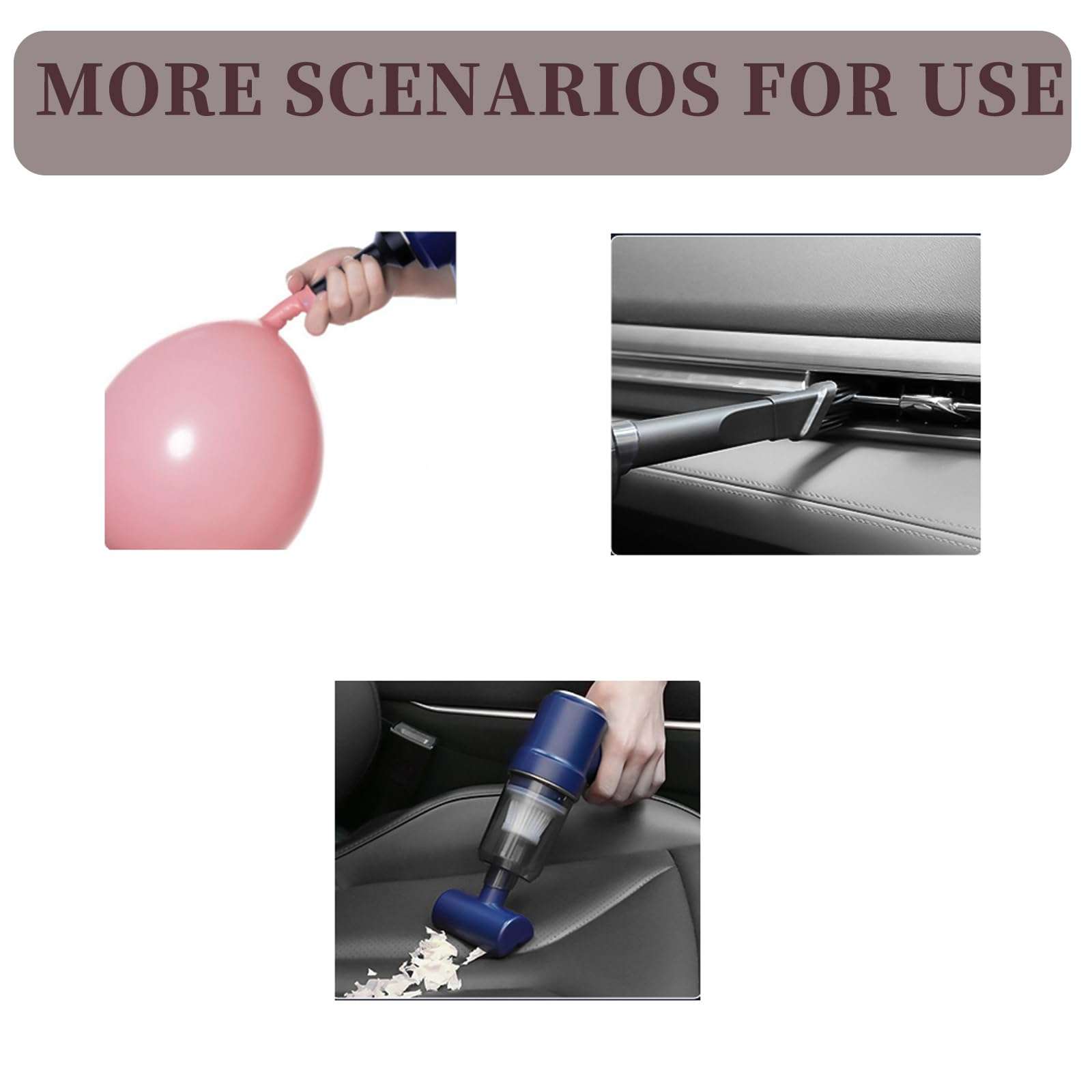 konket Mini Handheld Cordless Vacuum, Portable Compressed Air Dust Blower，Rechargeable 8000PA 120W high Power Blower and Suction Dual Purpose, for Home Cleaning/Car/Office/Computer Keyboard 6