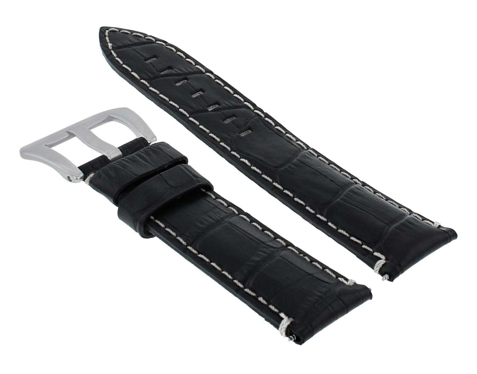 Ewatchparts 22-24mm Leather Watch Band Strap Compatible With Montblanc Timewalker Chrono Watch 6