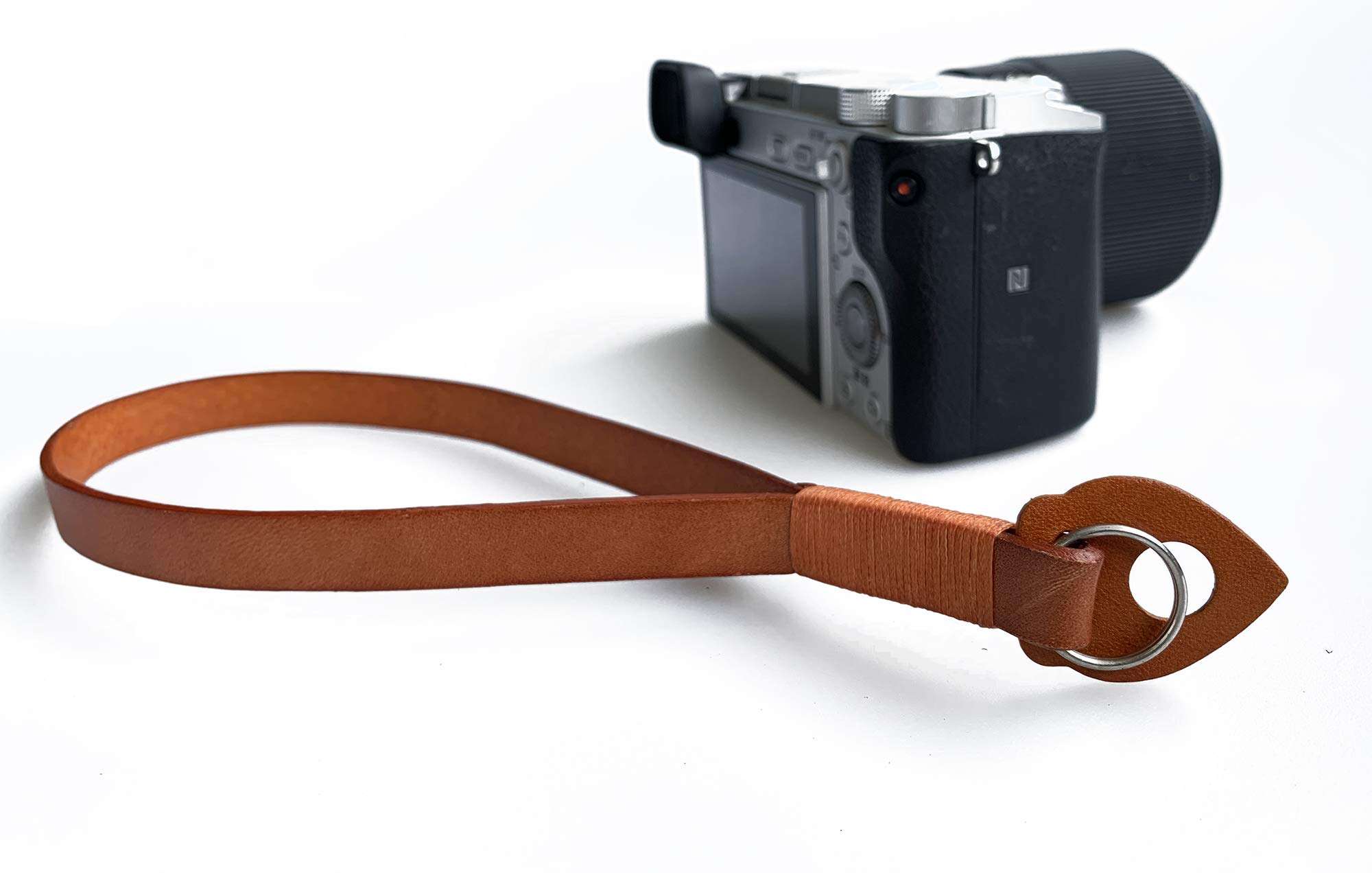 Jeereal Veg Tan Genuine Leather Camera Hand Straps Universal Interfaces Mirrorless DSLR Cameras, Nikon, Canon, Sony, Olympus, Panasonic, Fuji & More (Brown) 2