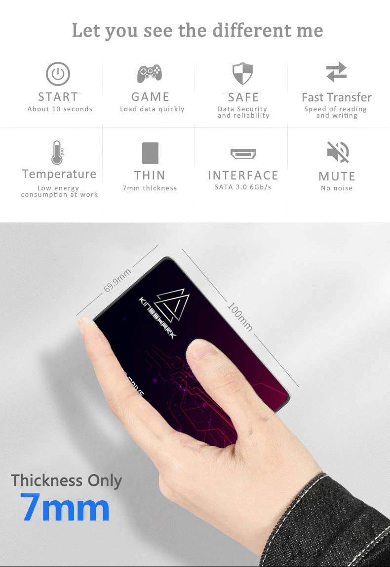 KingShark SSD 64GB SATA 2.5" Internal Solid State Drive SATAIII 6 Gb/s High Performance Hard Drive for Desktop Laptop 7MM Height SSD (64GB, 2.5"-SATA3) 3