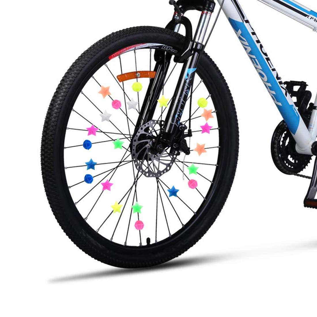 144 Pieces Bike Wheel Spokes Beads + 4 Pack Bike Handlebar Streamers, Bicycle Decoration Spoke Plastic Clip Round Decor Beads with 2 Pairs Colorful Bike Handgrip Streamers Tassel Ribbons for Girl Boy 6