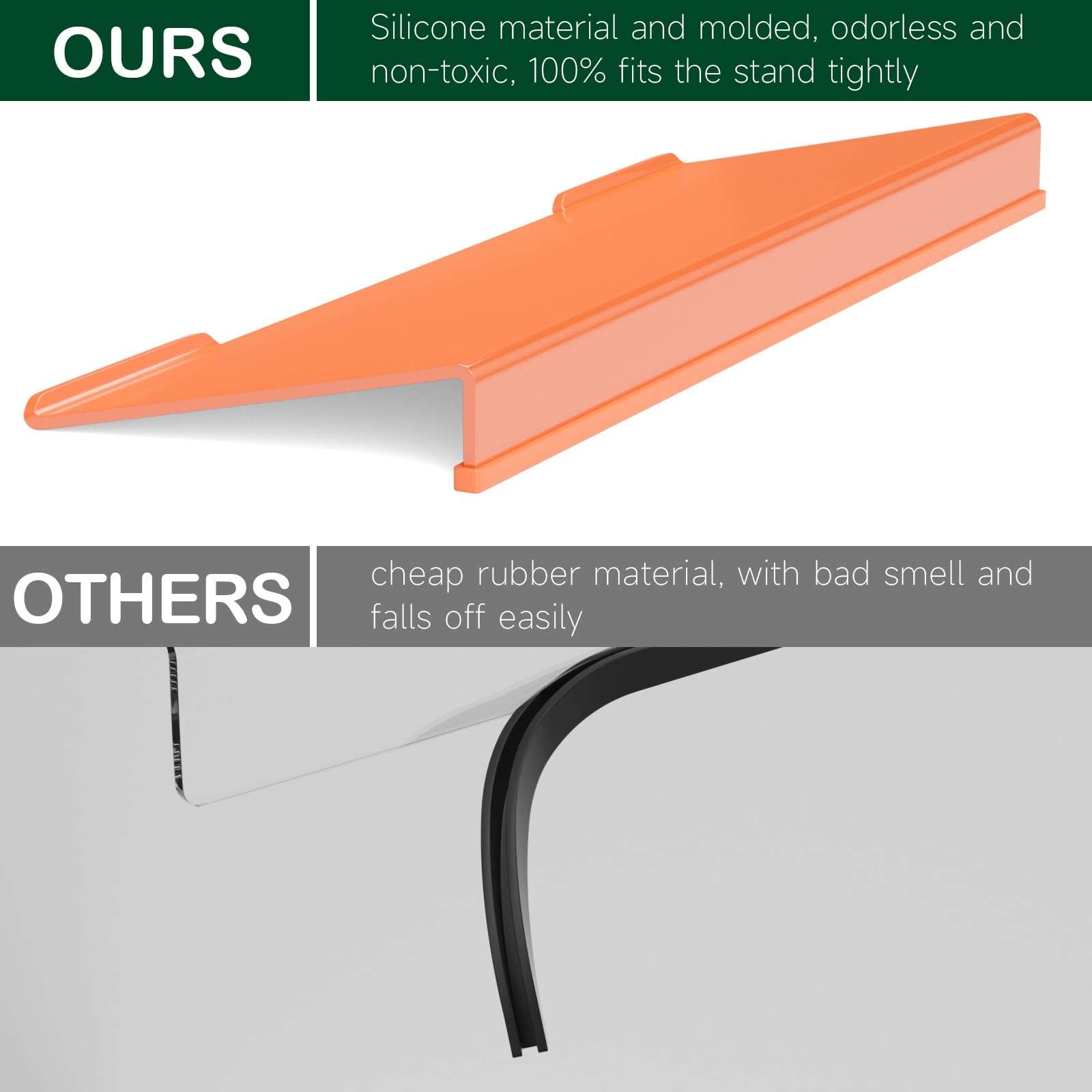 BOSSCASA Computer Keyboard Stand Holder - Ergonomic Acrylic Keyboard Stand for Desktop Comfortable Keyboard Tray Riser with Silicone Anti-Slip Strip for Home School Office Desk Accessory, Orange 5