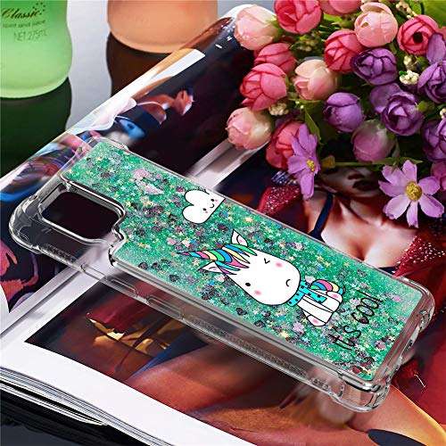 QIVSTARS Case for Samsung Galaxy A42 5G Soft TPU Bling Liquid Moving Quicksand Case for Women Luxury Shell Case Scratchproof Protective Slim Cover for Samsung Galaxy A42 5G Green Monster YB, K-4:Green Monster 6